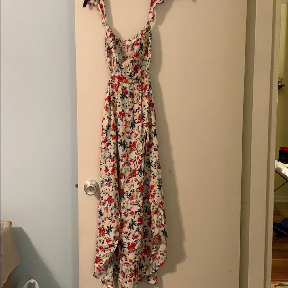Lulus white and floral maxi dress